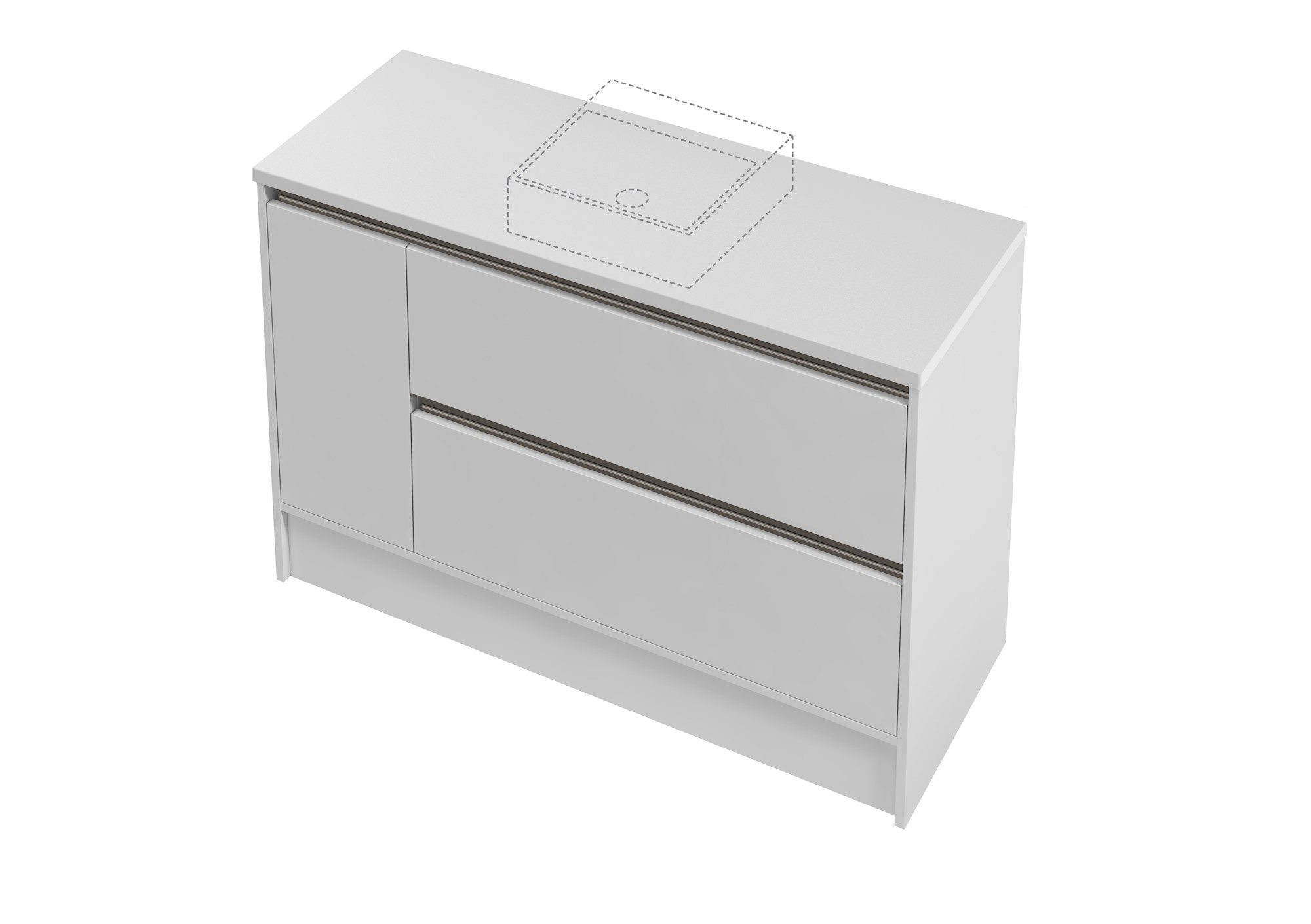 1 Door - 2 Drawer Right