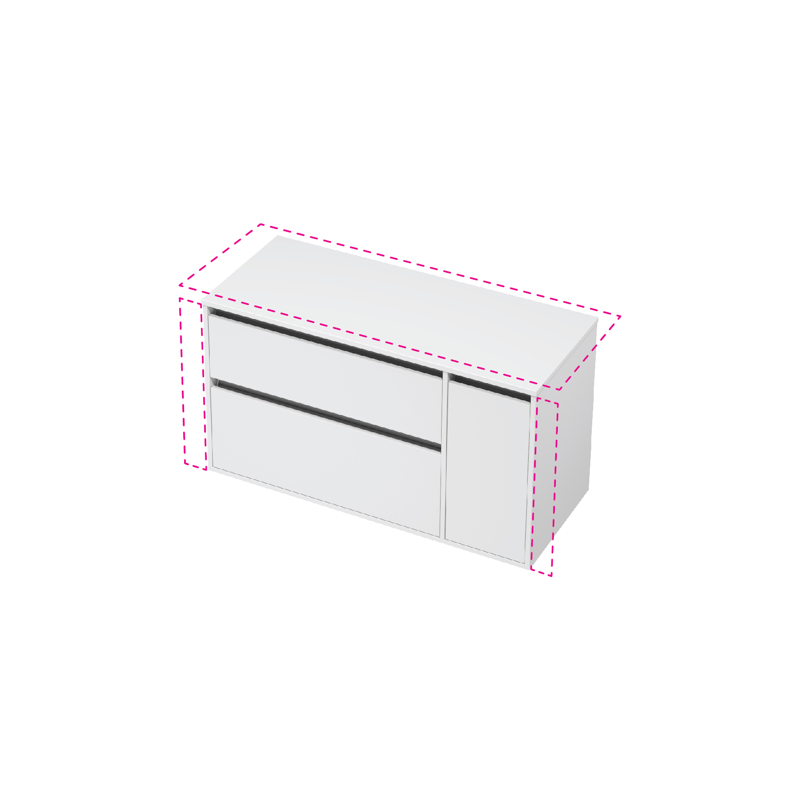 1 Door, 2 Drawer Left