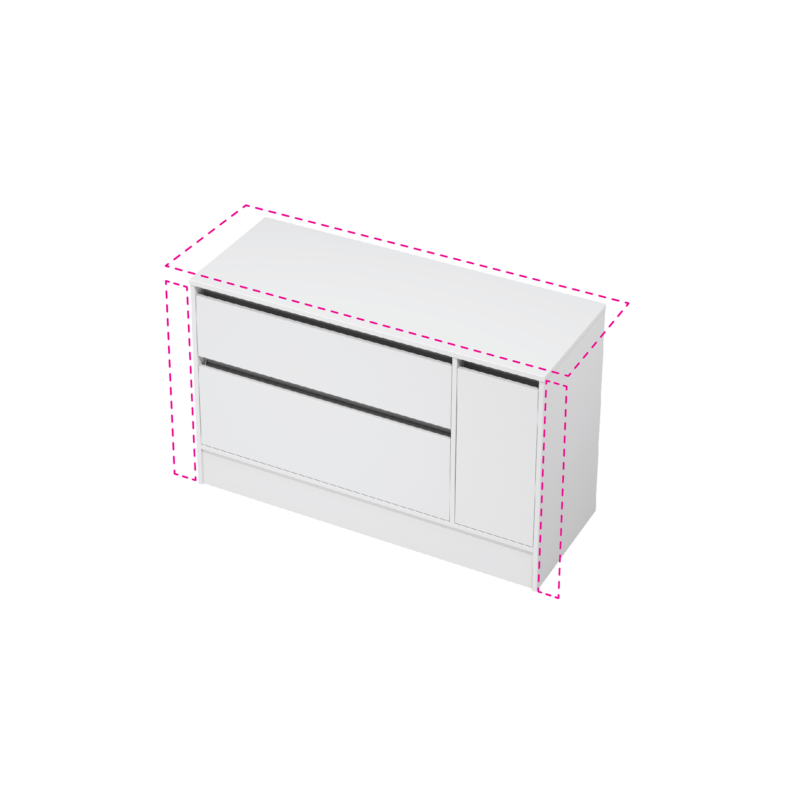 1 Door, 2 Drawer Left