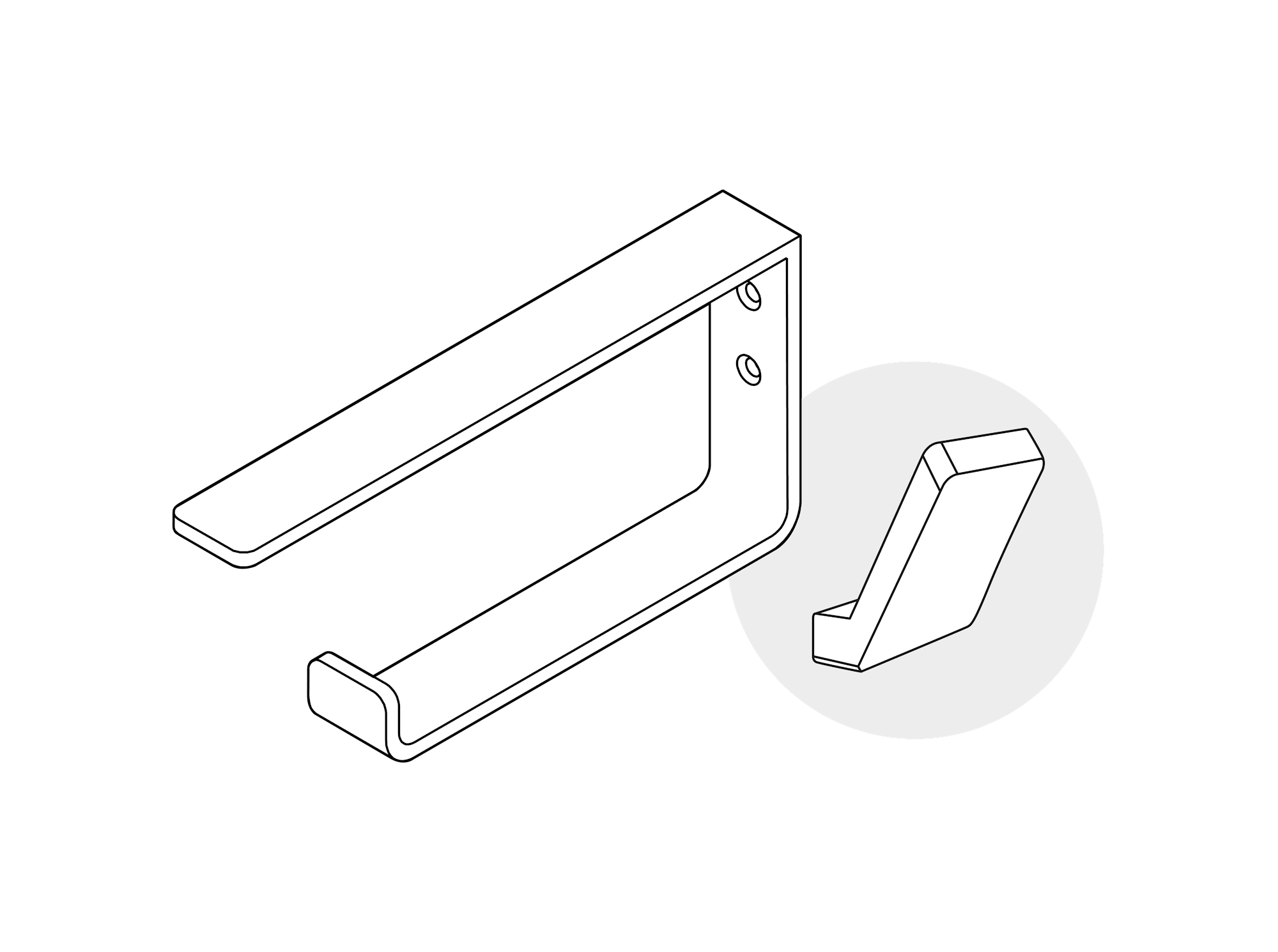 Toilet Paper / Towel Rail - White