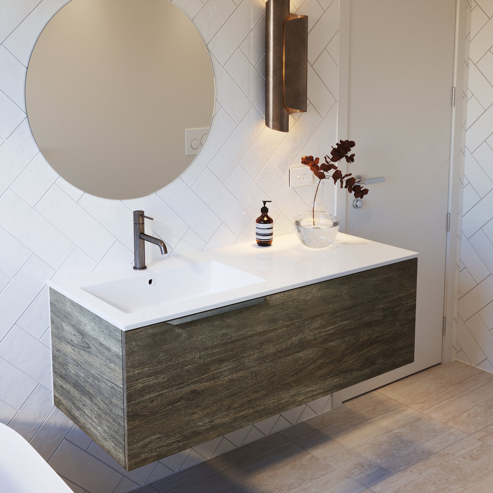 Ivy 19" Wall-Mount Bathroom Sink - Modern Ceramic Vessel Sink, Space-Saving Design - View #4