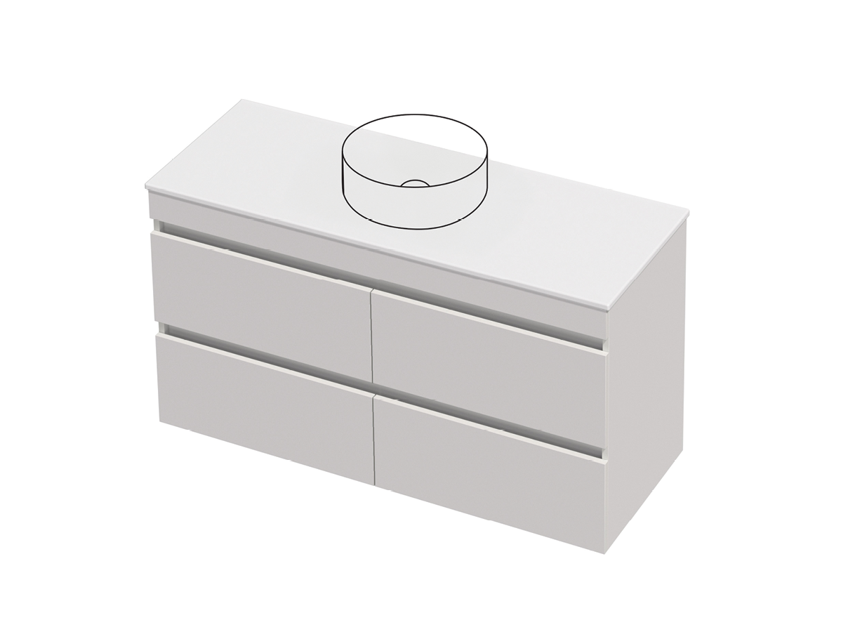 Lulu 46 - 1200 Wall - 4 Drawer