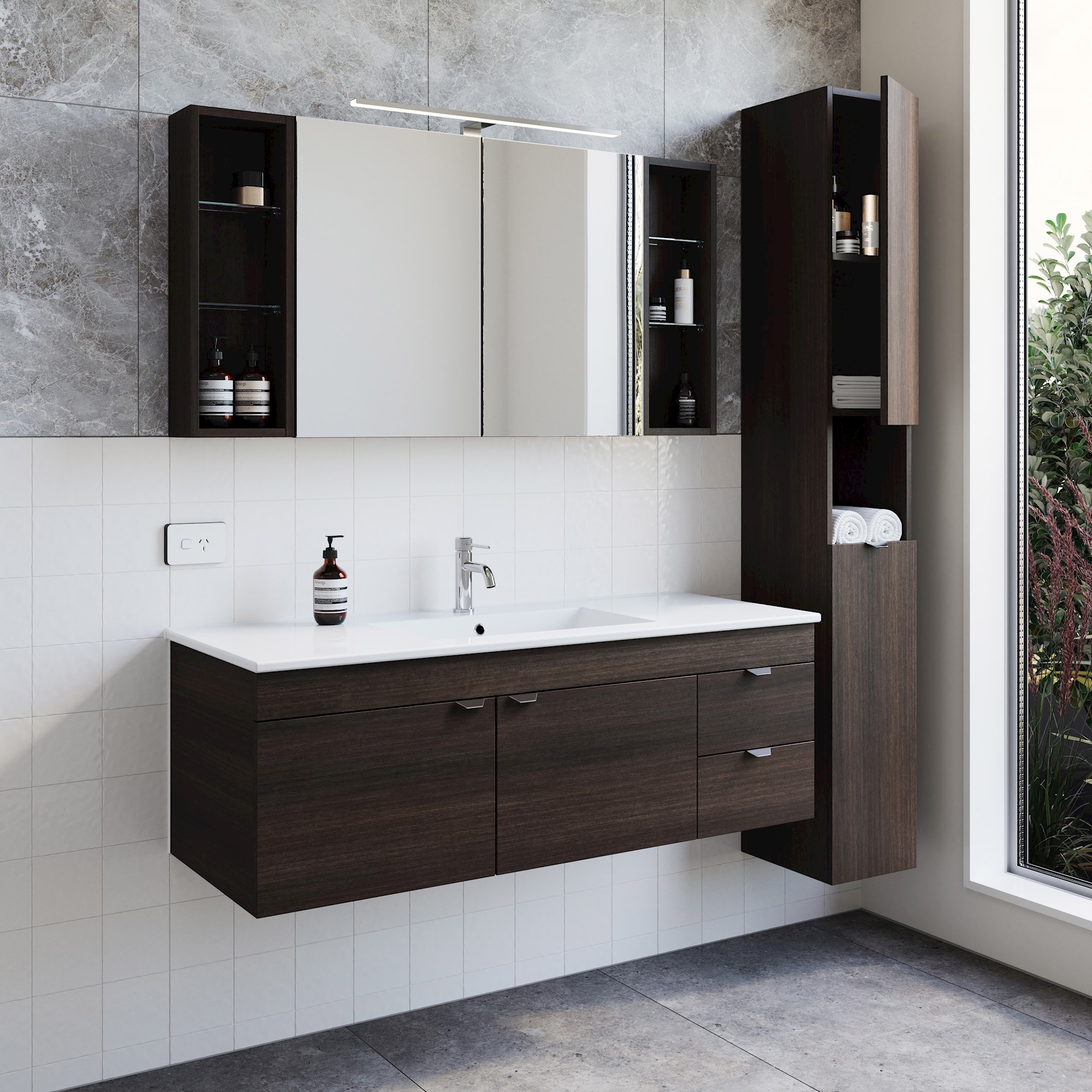 Cabinet Finish / Vancouver Larch (featured on our Riko 46 vanity)