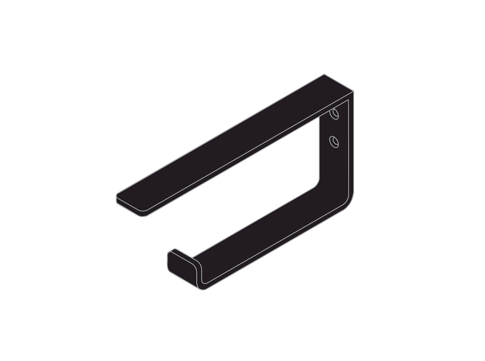 Toilet Paper/Towel Rail  - Black (Essentials)