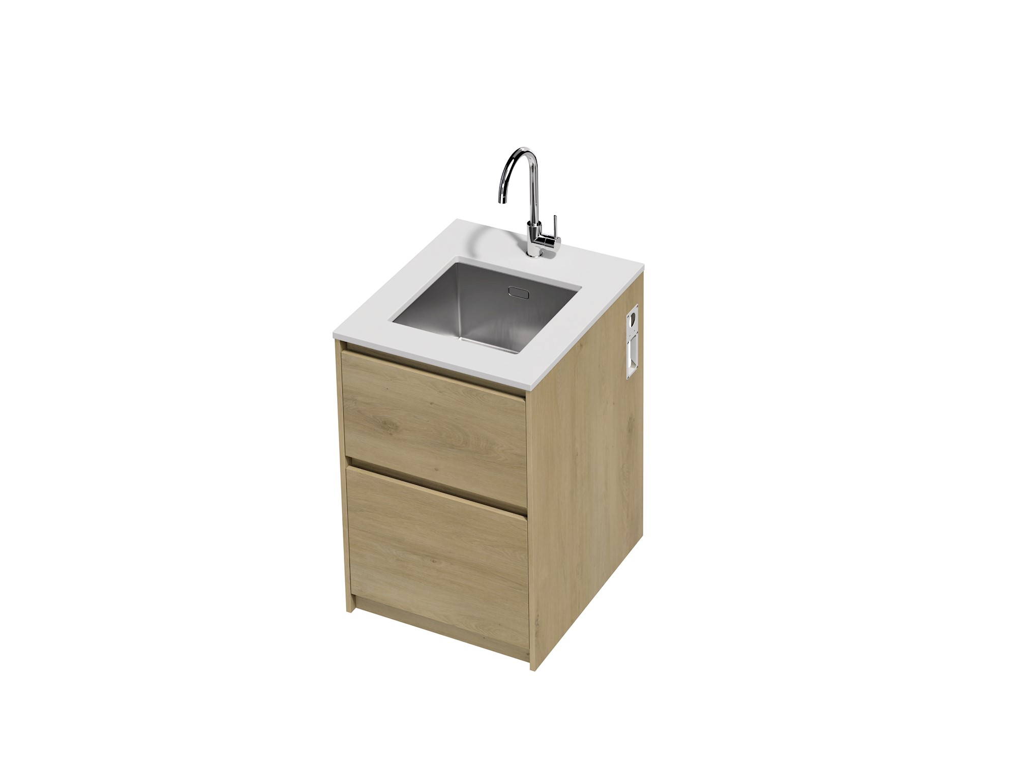 Mako 70 Laundry Cabinet - 600 Floor - 2 Drawer