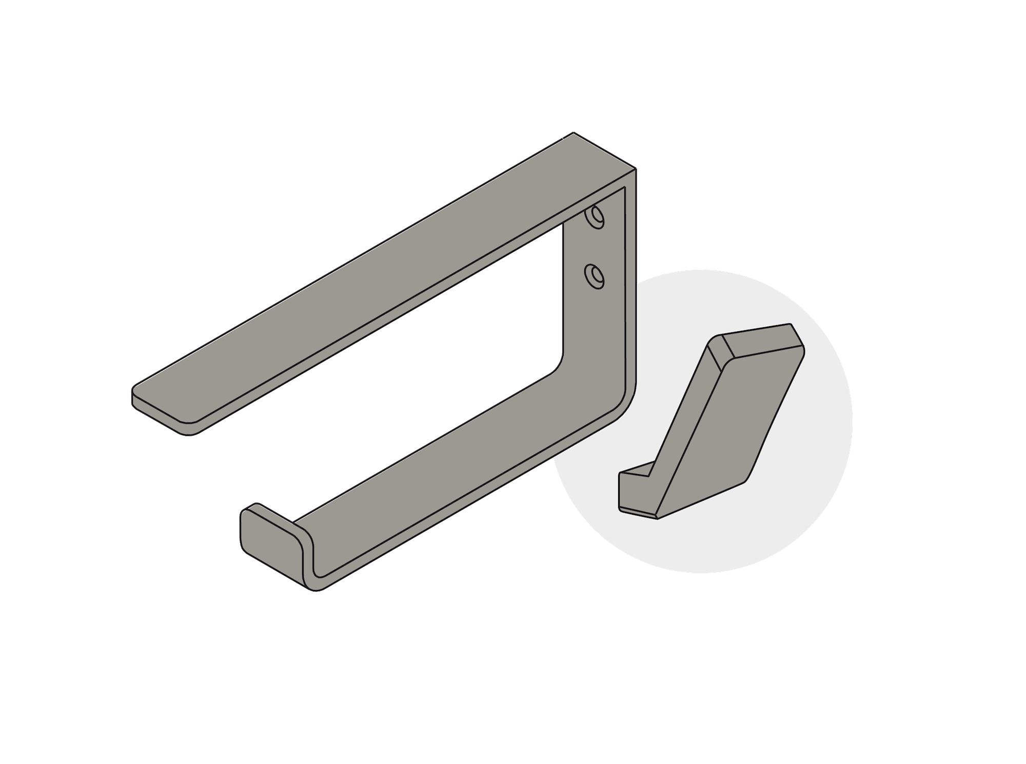 Toilet Paper / Towel Rail - Brushed Nickel