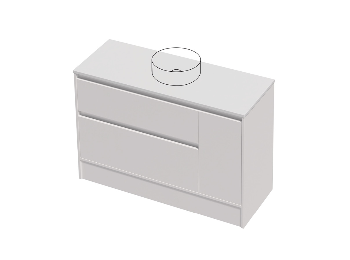 City Lite 46 - 1200SB Floor - 1 Door 2 Drawer Left
