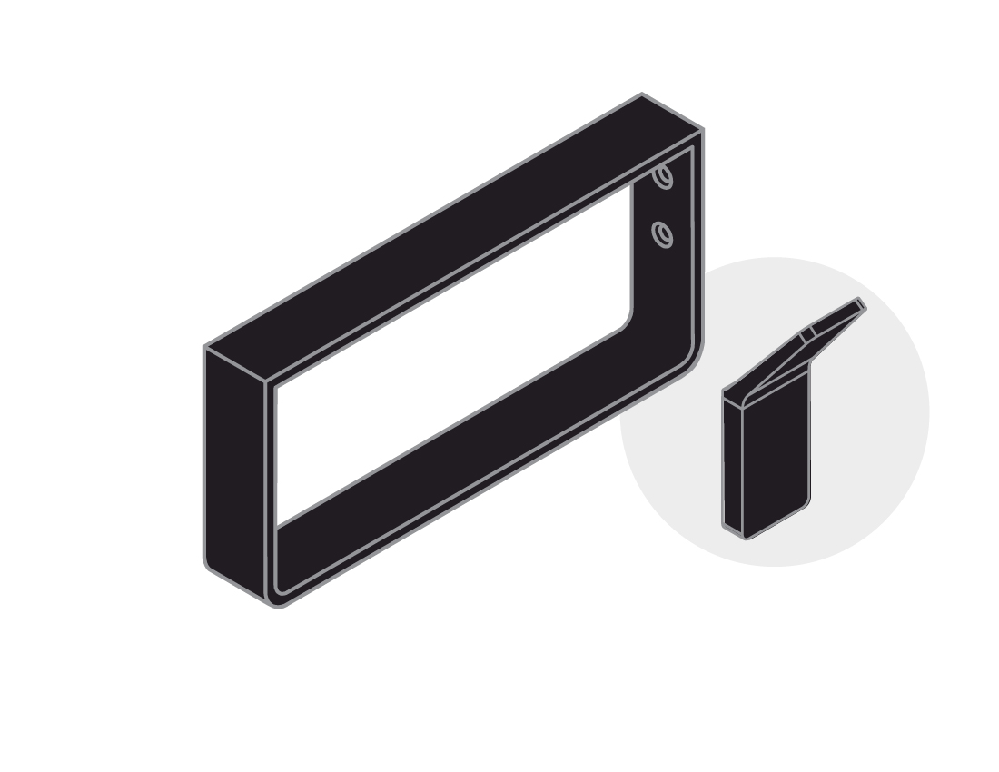 Towel Rail & Tela Hook (Black)