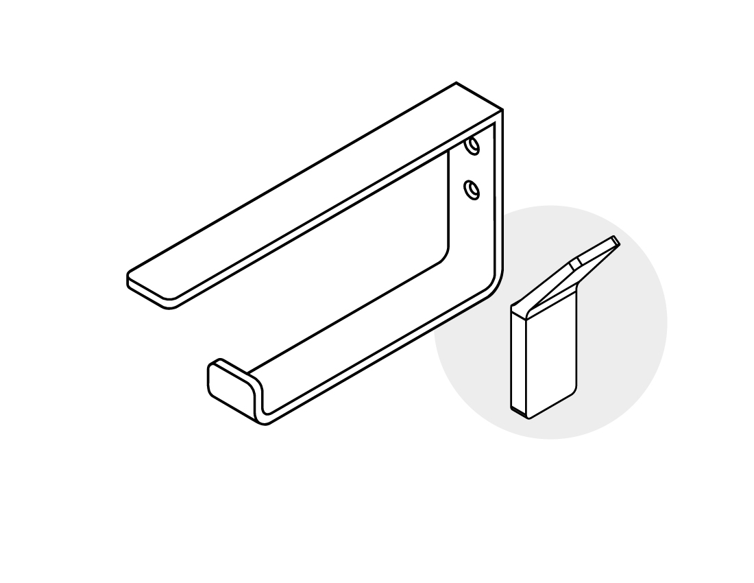 Toilet Paper / Towel Rail & Tela Hook (White)