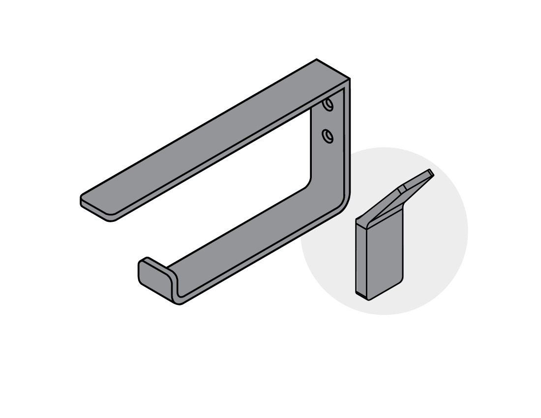 Toilet Paper / Towel Rail & Tela Hook (Chrome)