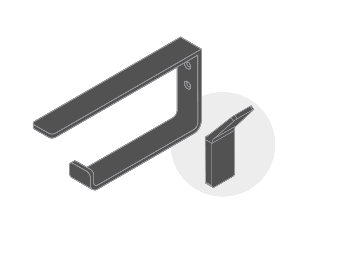 *Toilet Paper / Towel Rail & Tela Hook (Gunmetal)