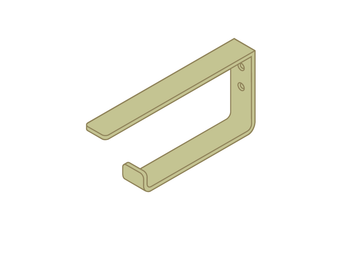 Toilet Paper/Towel Rail - (Brushed Brass)