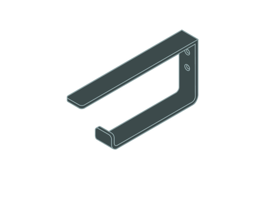 Toilet Paper/Towel Rail - (Gunmetal)