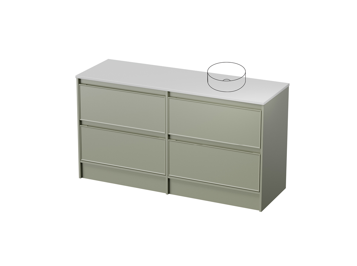 Fusion 50 - 1500R Floor - 4 Drawer (Side by Side