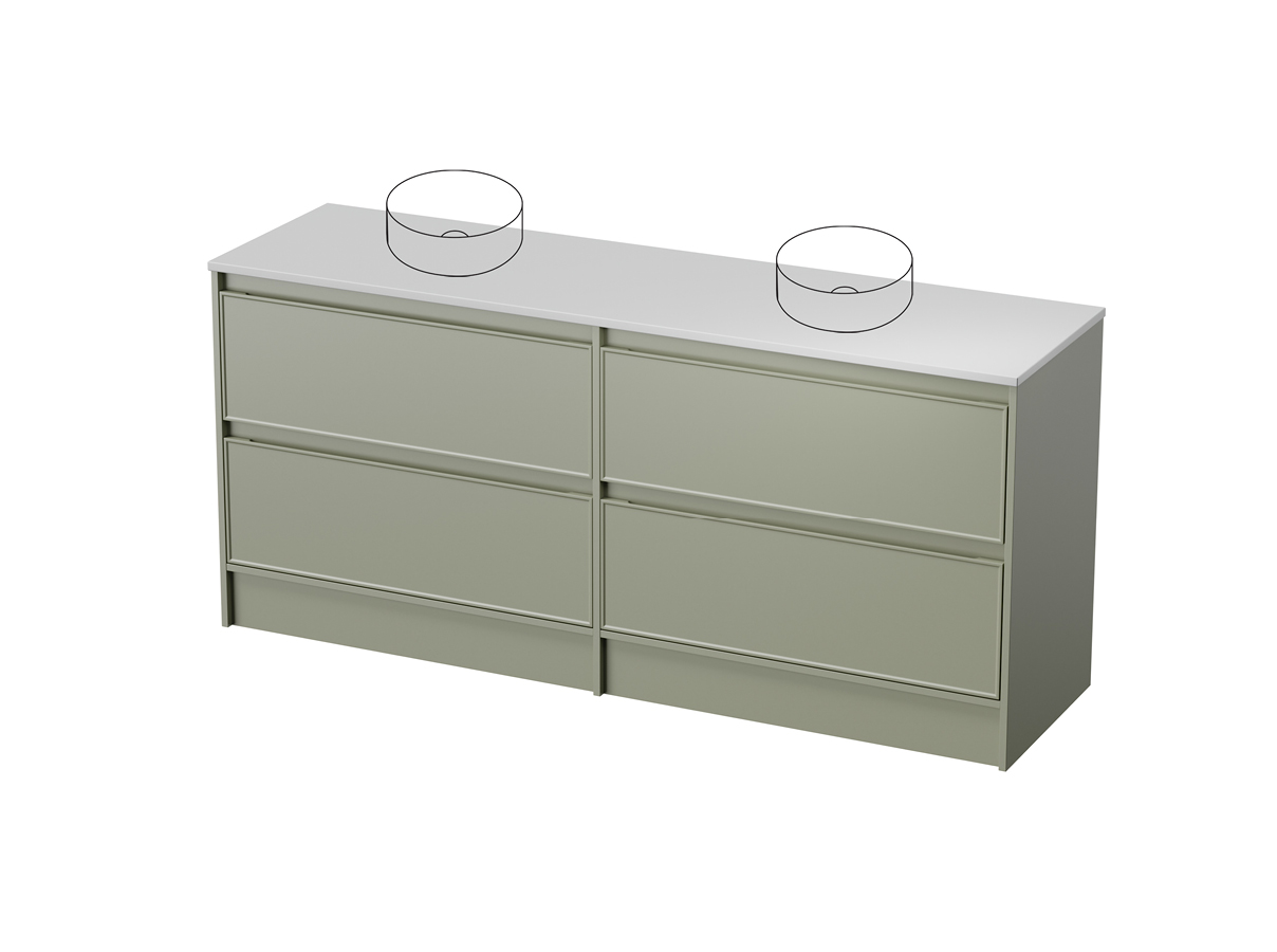Fusion 50 - 1800DB Floor - 4 Drawer (Side by Side)