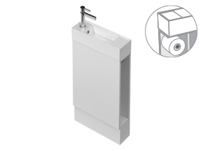 Spin 450 Floor Left - 1 Door + Toilet Roll + Towel Hook