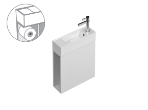 Spin 450 Wall Right - 1 Door + Toilet Roll + Towel Hook