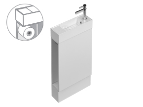 Spin 450 Floor Right - 1 Door + Toilet Roll + Towel Hook