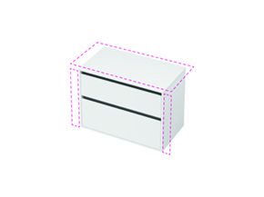 City 50 Wall to Wall - 901-1000 Maxi Wall - 2 Drawer