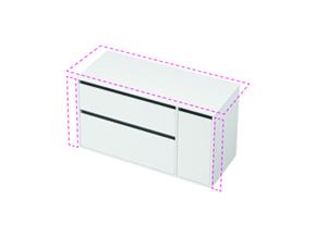 City 50 Wall to Wall - 1201-1300 Maxi Wall - 1 Door 2 Drawer
