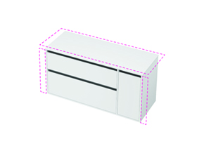 City 50 Wall to Wall - 1301-1400 Maxi Wall - 1 Door 2 Drawer