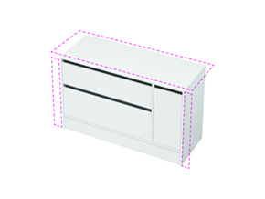 City 50 Wall to Wall - 1301-1400 Floor - 1 Door 2 Drawer