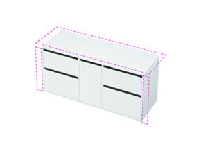 City 50 Wall to Wall - 1401-1500 Maxi Wall - 1 Door 4 Drawer