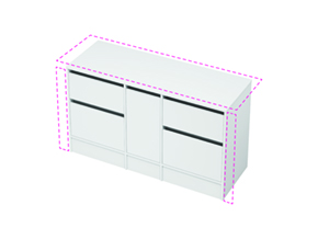 City 50 Wall to Wall - 1401-1500 Floor - 1 Door 4 Drawer
