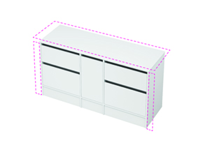 City 50 Wall to Wall - 1501-1600 Floor - 1 Door 4 Drawer