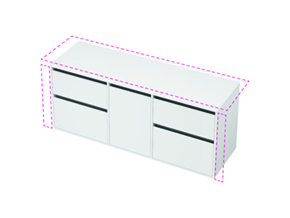 City 50 Wall to Wall - 1601-1700 Maxi Wall - 1 Door 4 Drawer
