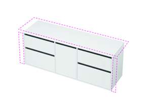 City 50 Wall to Wall - 1701-1800 Maxi Wall - 1 Door 4 Drawer