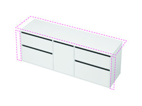 City 50 Wall to Wall - 1801-1900 Maxi Wall - 1 Door 4 Drawer