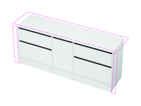 City 50 Wall to Wall - 1901-2000 Floor - 1 Door 4 Drawer