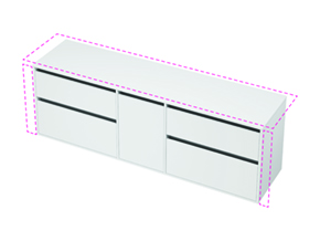 City 50 Wall to Wall - 2001-2100 Maxi Wall - 1 Door 4 Drawer