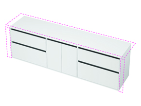 City 50 Wall to Wall - 2201-2300 Maxi Wall - 2 Door 4 Drawer