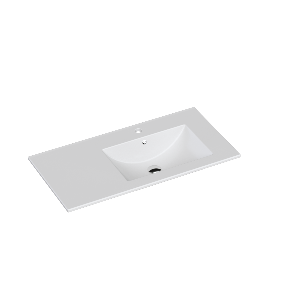 Rubik Basin - Offset Right (Ceramic Gloss White)